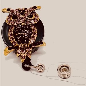 Purple Owl Badge Holder